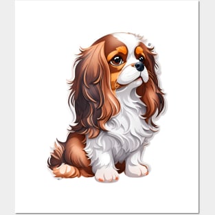Charming Canine Companion Cavalier King Charles Spaniel Posters and Art